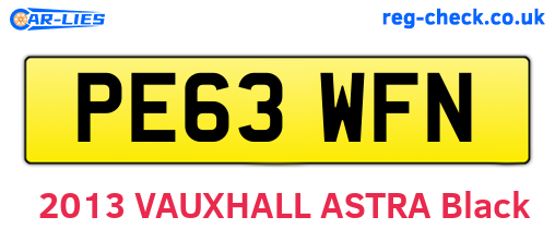PE63WFN are the vehicle registration plates.