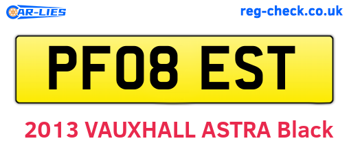 PF08EST are the vehicle registration plates.