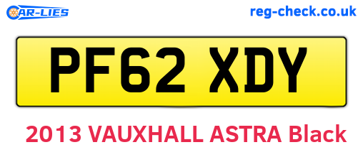 PF62XDY are the vehicle registration plates.