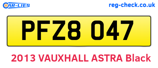 PFZ8047 are the vehicle registration plates.
