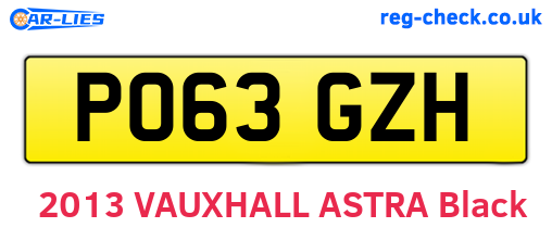 PO63GZH are the vehicle registration plates.