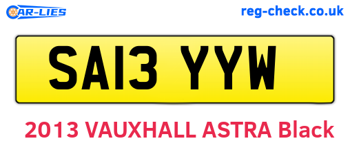 SA13YYW are the vehicle registration plates.