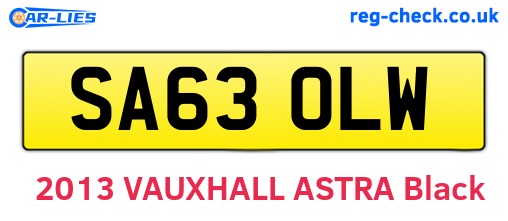 SA63OLW are the vehicle registration plates.