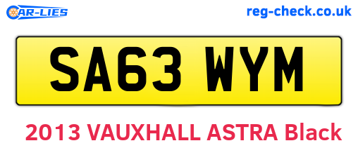 SA63WYM are the vehicle registration plates.