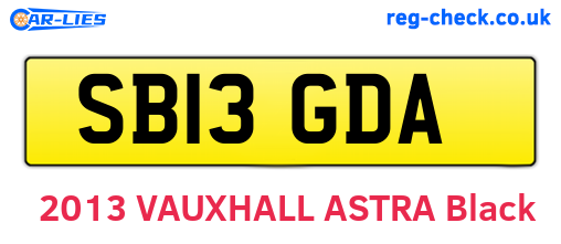 SB13GDA are the vehicle registration plates.