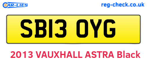 SB13OYG are the vehicle registration plates.