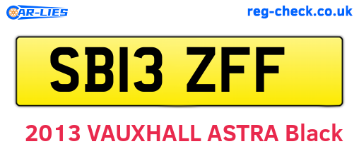 SB13ZFF are the vehicle registration plates.