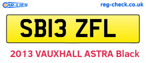 SB13ZFL are the vehicle registration plates.