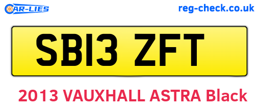 SB13ZFT are the vehicle registration plates.