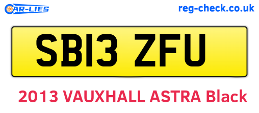 SB13ZFU are the vehicle registration plates.