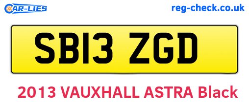 SB13ZGD are the vehicle registration plates.
