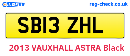 SB13ZHL are the vehicle registration plates.