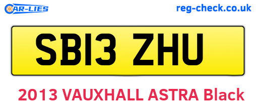 SB13ZHU are the vehicle registration plates.