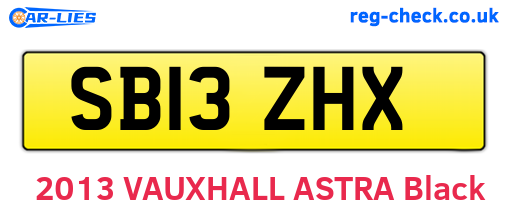 SB13ZHX are the vehicle registration plates.