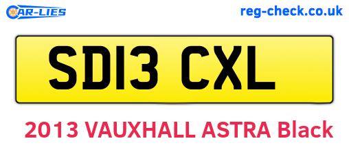 SD13CXL are the vehicle registration plates.