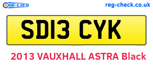 SD13CYK are the vehicle registration plates.
