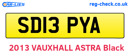 SD13PYA are the vehicle registration plates.