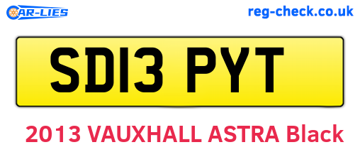 SD13PYT are the vehicle registration plates.