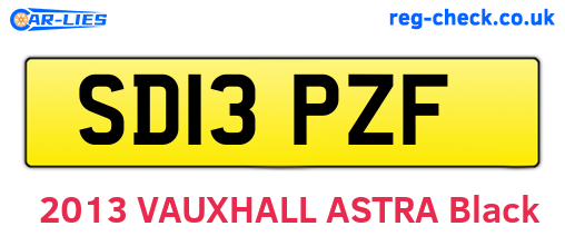 SD13PZF are the vehicle registration plates.