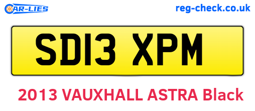 SD13XPM are the vehicle registration plates.