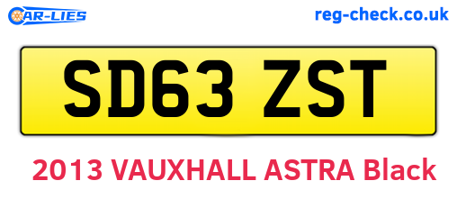 SD63ZST are the vehicle registration plates.