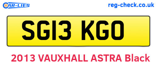 SG13KGO are the vehicle registration plates.