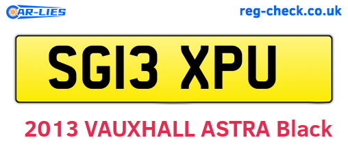 SG13XPU are the vehicle registration plates.