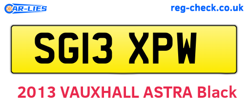 SG13XPW are the vehicle registration plates.