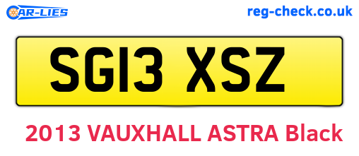 SG13XSZ are the vehicle registration plates.