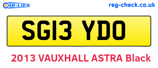 SG13YDO are the vehicle registration plates.