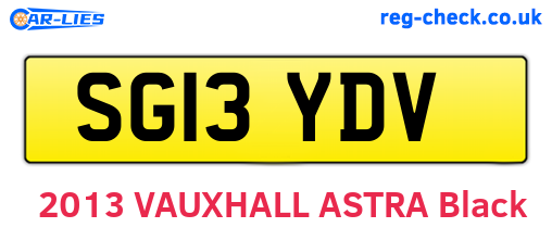 SG13YDV are the vehicle registration plates.