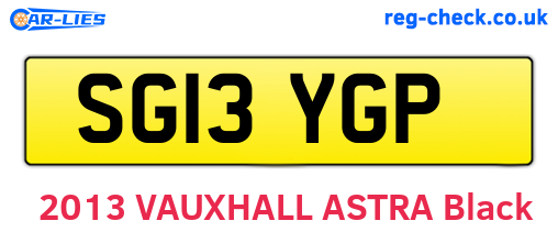 SG13YGP are the vehicle registration plates.