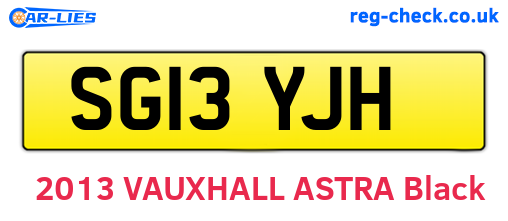 SG13YJH are the vehicle registration plates.