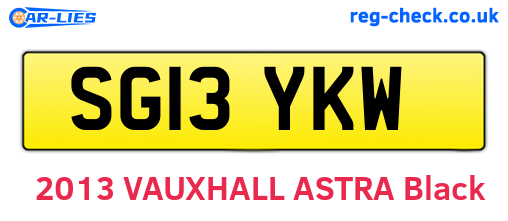 SG13YKW are the vehicle registration plates.