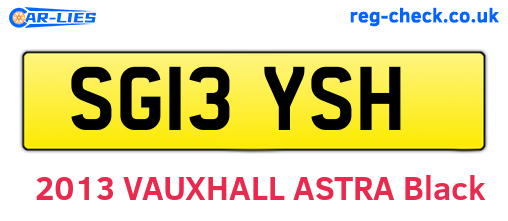 SG13YSH are the vehicle registration plates.