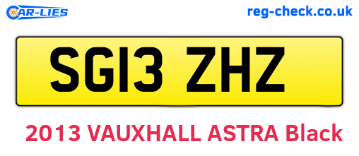 SG13ZHZ are the vehicle registration plates.