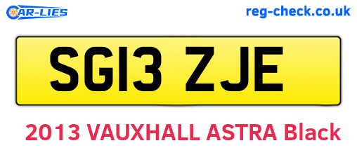 SG13ZJE are the vehicle registration plates.