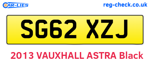 SG62XZJ are the vehicle registration plates.