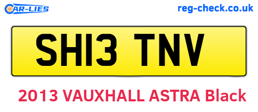 SH13TNV are the vehicle registration plates.