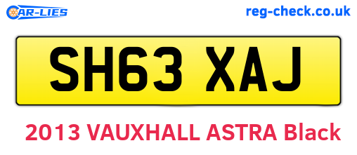 SH63XAJ are the vehicle registration plates.