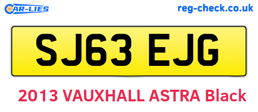 SJ63EJG are the vehicle registration plates.