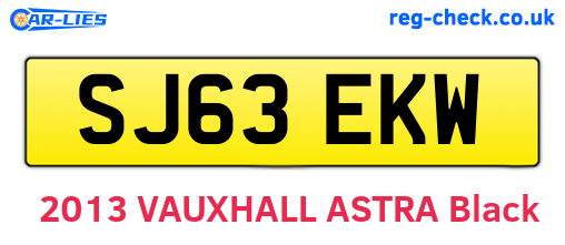 SJ63EKW are the vehicle registration plates.