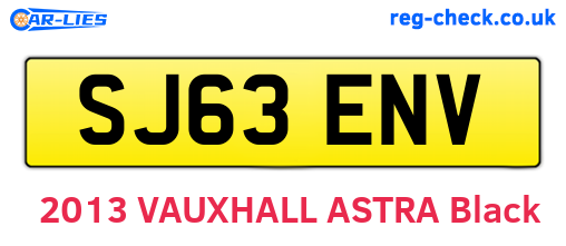 SJ63ENV are the vehicle registration plates.