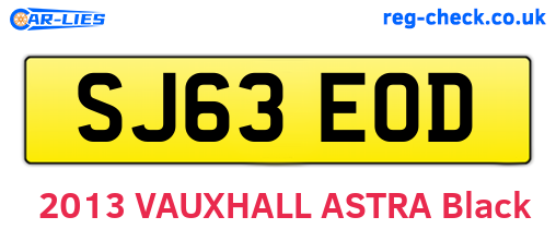 SJ63EOD are the vehicle registration plates.