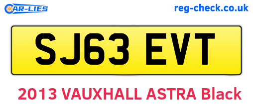 SJ63EVT are the vehicle registration plates.