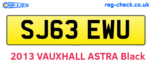 SJ63EWU are the vehicle registration plates.