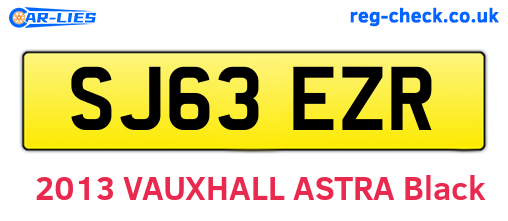 SJ63EZR are the vehicle registration plates.