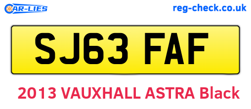 SJ63FAF are the vehicle registration plates.