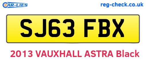 SJ63FBX are the vehicle registration plates.