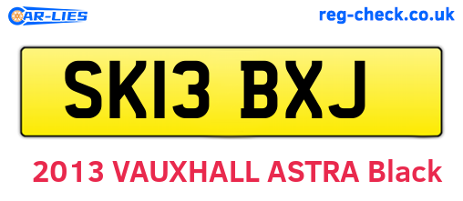 SK13BXJ are the vehicle registration plates.